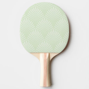 Raquette De Ping Pong Motif classique de feuillage dans le blanc et le