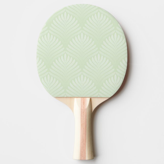 Raquette De Ping Pong Motif classique de feuillage dans le blanc et le (Devant)