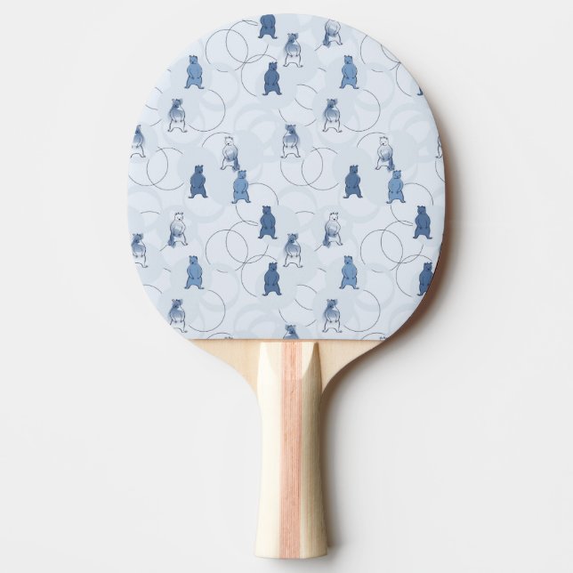 Raquette De Ping Pong motif comportant un ours gris (Devant)