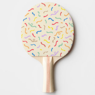 Raquette De Ping Pong Motif Confetti aux couleurs vives