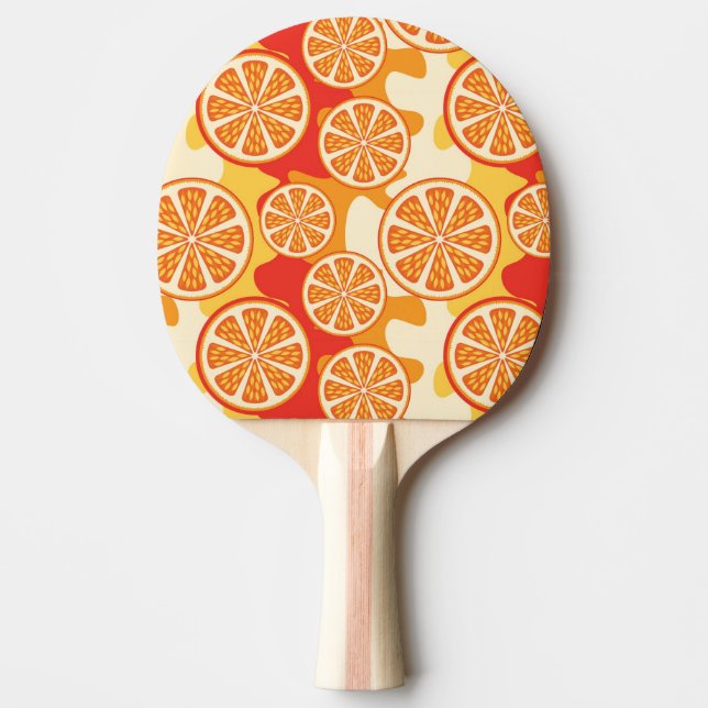 Raquette De Ping Pong Motif d'agrumes oranges rétro (Devant)