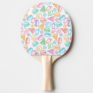 Raquette De Ping Pong Motif d'aliments de préparation rapide