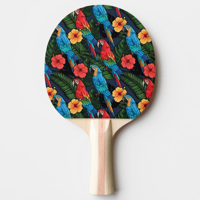 Raquette De Ping Pong Motif d'ara et de ketmie (Devant)