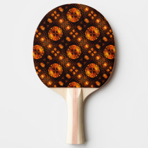 Raquette De Ping Pong Motif d'art abstrait élégant boho moderne or #507