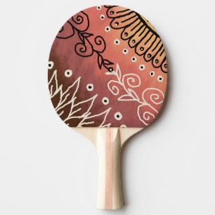 Raquette De Ping Pong Motif d'art drôle rouge
