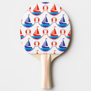 Raquette De Ping Pong Motif de bateau à voile