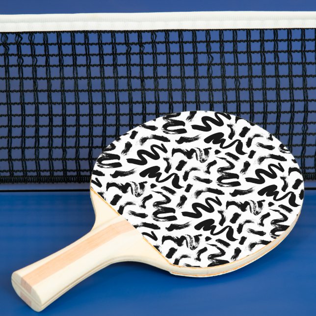 Raquette De Ping Pong Motif de brosse à pinceau noir (Insitu)