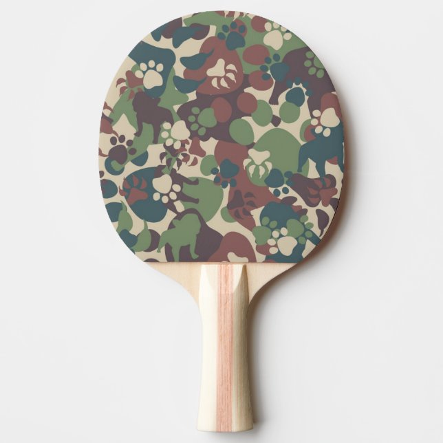 Raquette De Ping Pong Motif de camouflage de chien (Devant)