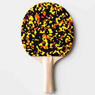 Raquette De Ping Pong Motif de camouflage jaune et orange tendance