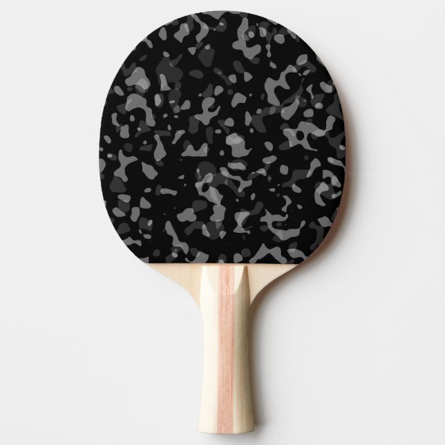 Raquette De Ping Pong Motif de camouflage noir et gris tendance  (Devant)