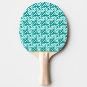 Raquette De Ping Pong Motif de carreaux égyptien, turquoise et aqua