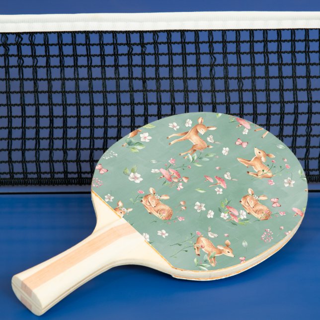 Raquette De Ping Pong Motif de cerfs à l'aquarelle (Insitu)