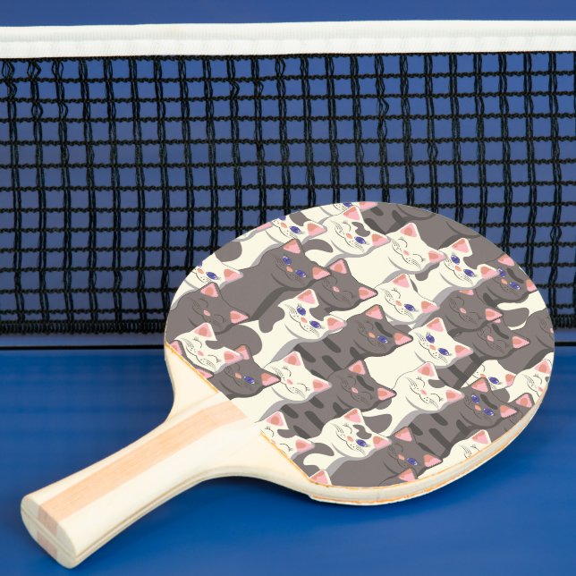 Raquette De Ping Pong Motif de chats blancs et gris (Insitu)