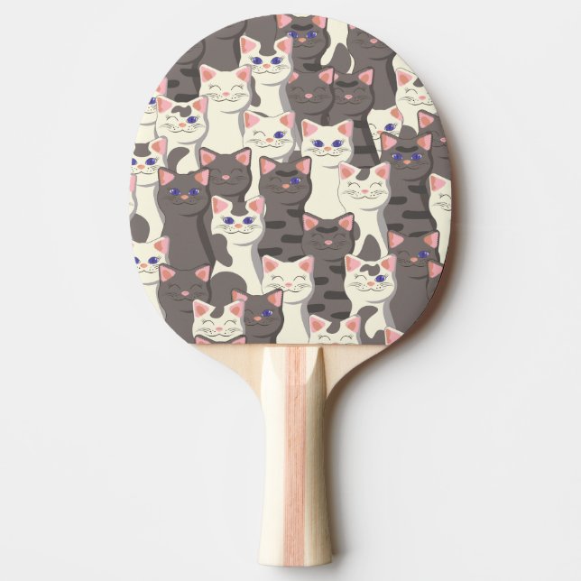 Raquette De Ping Pong Motif de chats blancs et gris (Devant)