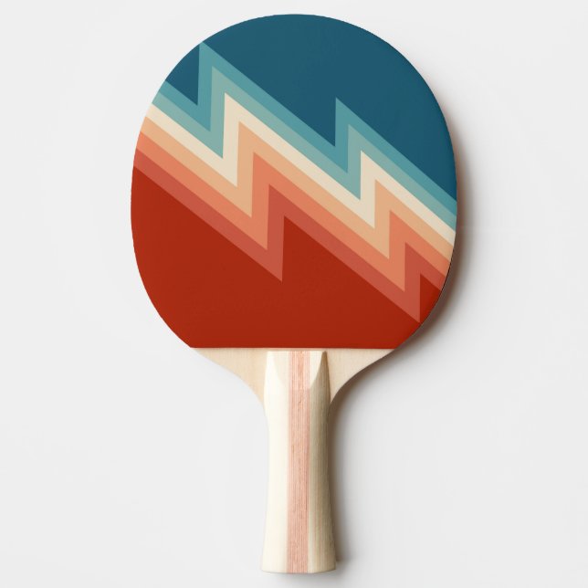 Raquette De Ping Pong Motif de chevron de style rétro (Devant)