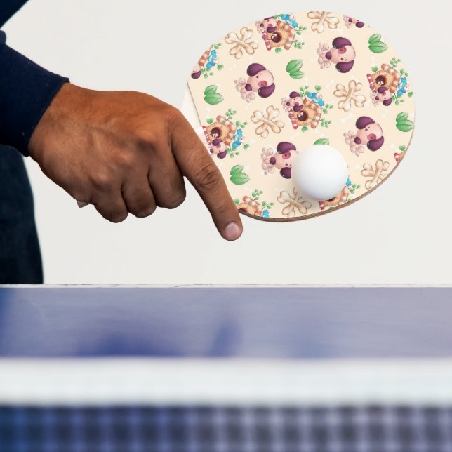 Raquette De Ping Pong Motif de chien adorable  (Insitu)