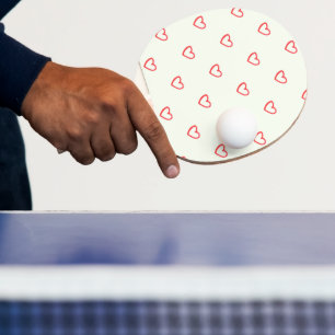 Raquette De Ping Pong Motif de cœurs rouges, Mignon, Amour