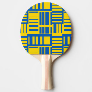 Raquette De Ping Pong Motif de conception de ligne de couleur bleu et ja