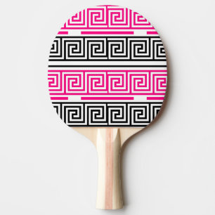 Raquette De Ping Pong Motif de conception de touche de clé grecque rose