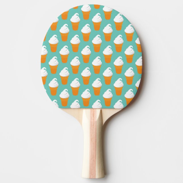 Raquette De Ping Pong Motif de cône de glace vanille (Devant)