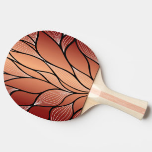Raquette De Ping Pong Motif de congé de bronze de cuivre rustique