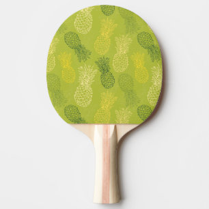 Raquette De Ping Pong Motif de contour de l'ananas sur vert