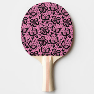 Raquette De Ping Pong motif de dentelle avec des papillons