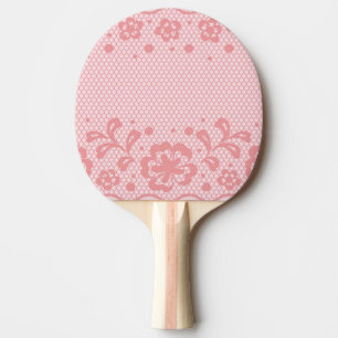 Raquette De Ping Pong Motif de dentelle, cru 3 de fleur