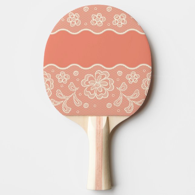 Raquette De Ping Pong Motif de dentelle, cru 4 de fleur (Devant)