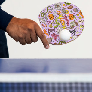 Raquette De Ping Pong Motif de doodle Halloween mignon