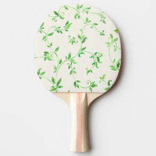 Raquette De Ping Pong Motif de feuille d'aquarelle