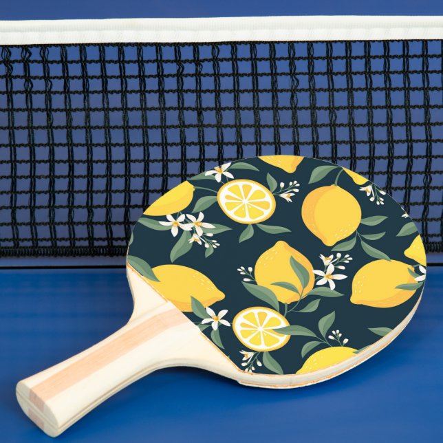 Raquette De Ping Pong Motif de feuille jaune citron (Insitu)