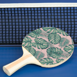 Raquette De Ping Pong Motif de feuille tropicale