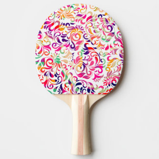 Raquette De Ping Pong Motif de fleurs coloré classique mignon
