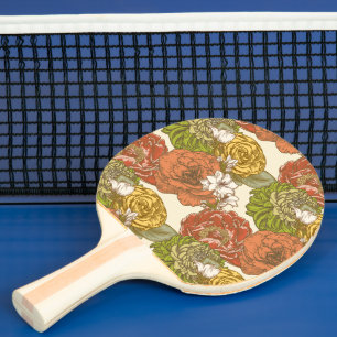 Raquette De Ping Pong Motif de fleurs du jardin