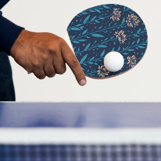 Raquette De Ping Pong motif de fleurs rétro