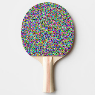 Raquette De Ping Pong Motif de fond de carrés de pixels colorés