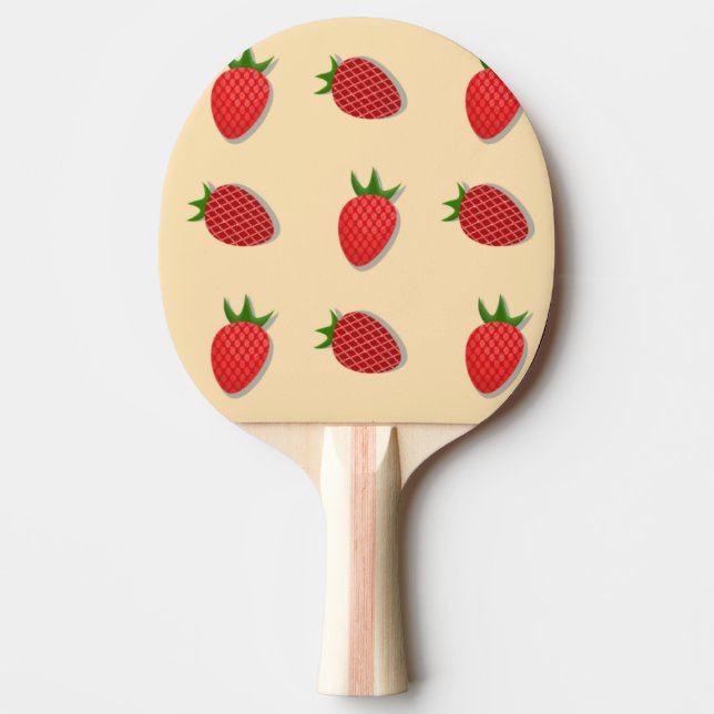 Raquette De Ping Pong Motif de fraises pour les fruits à l'été bonnes vi (Devant)