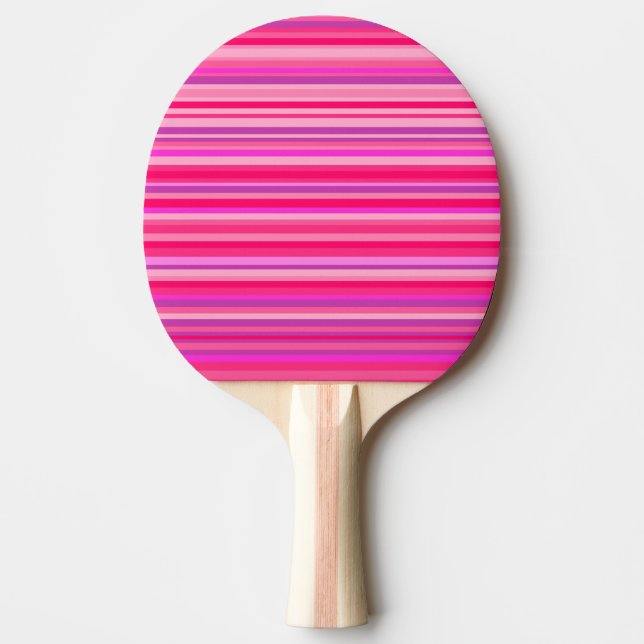 Raquette De Ping Pong Motif de Fun, Girl Pink and Purple Stripes (Devant)