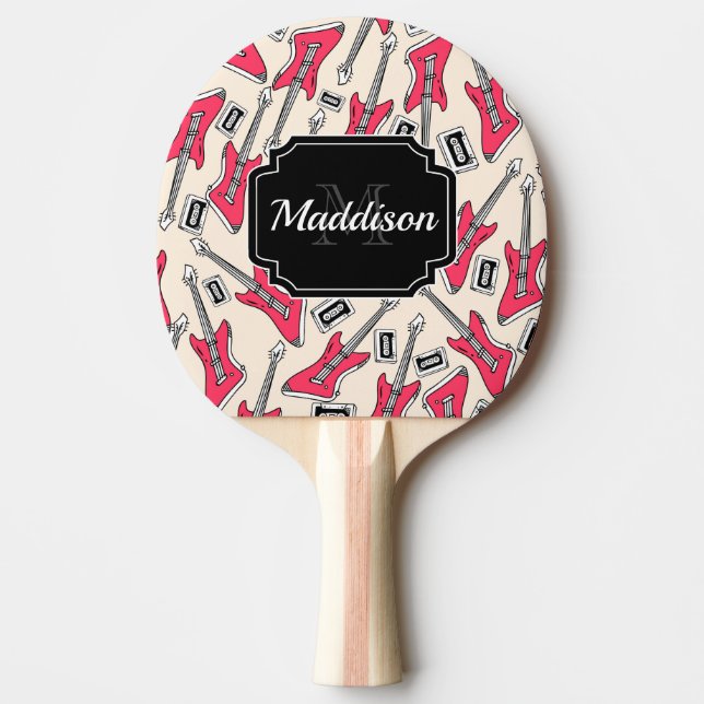 Raquette De Ping Pong Motif de guitare (Devant)