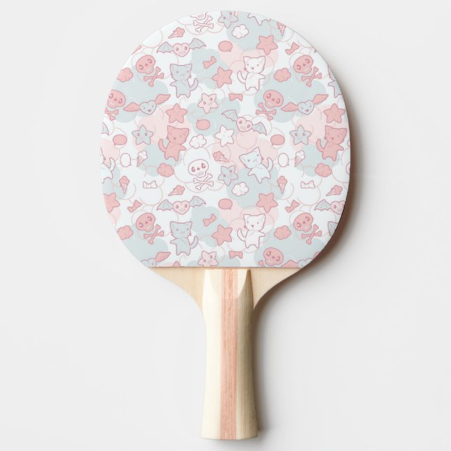 Raquette De Ping Pong motif de kawaii avec le griffonnage (Devant)