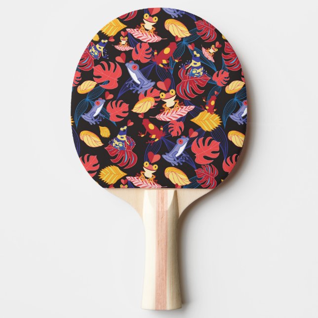 Raquette De Ping Pong Motif De La Grenouille Amoureuse (Devant)