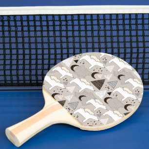 Raquette De Ping Pong Motif de l'ours de bois du mignon Doodland