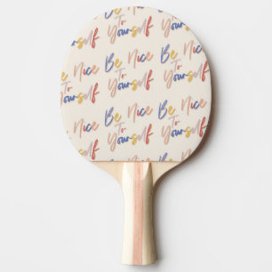 Raquette De Ping Pong Motif de motivation coloré tiré à la main