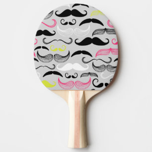 Raquette De Ping Pong Motif de moustache, rétro style