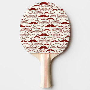 Raquette De Ping Pong Motif de moustache, rétro style 3
