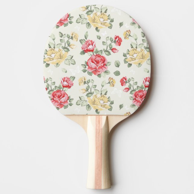 Raquette De Ping Pong Motif de papier peint d'élégance des roses roses (Devant)