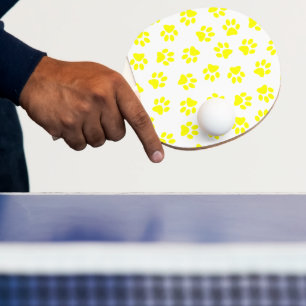 Raquette De Ping Pong Motif De Pâtes, Patrouilles De Chien, Paws Jaunes