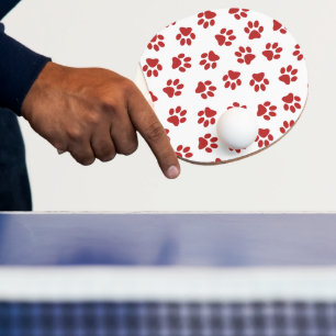 Raquette De Ping Pong Motif De Pâtes, Patrouilles De Chiens, Paws Rouges