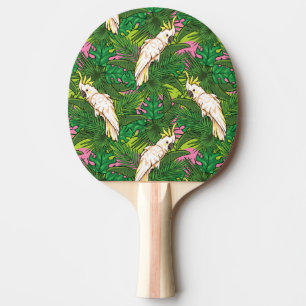Raquette De Ping Pong Motif de perroquets avec Feuilles de palme
